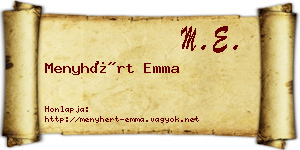 Menyhért Emma névjegykártya